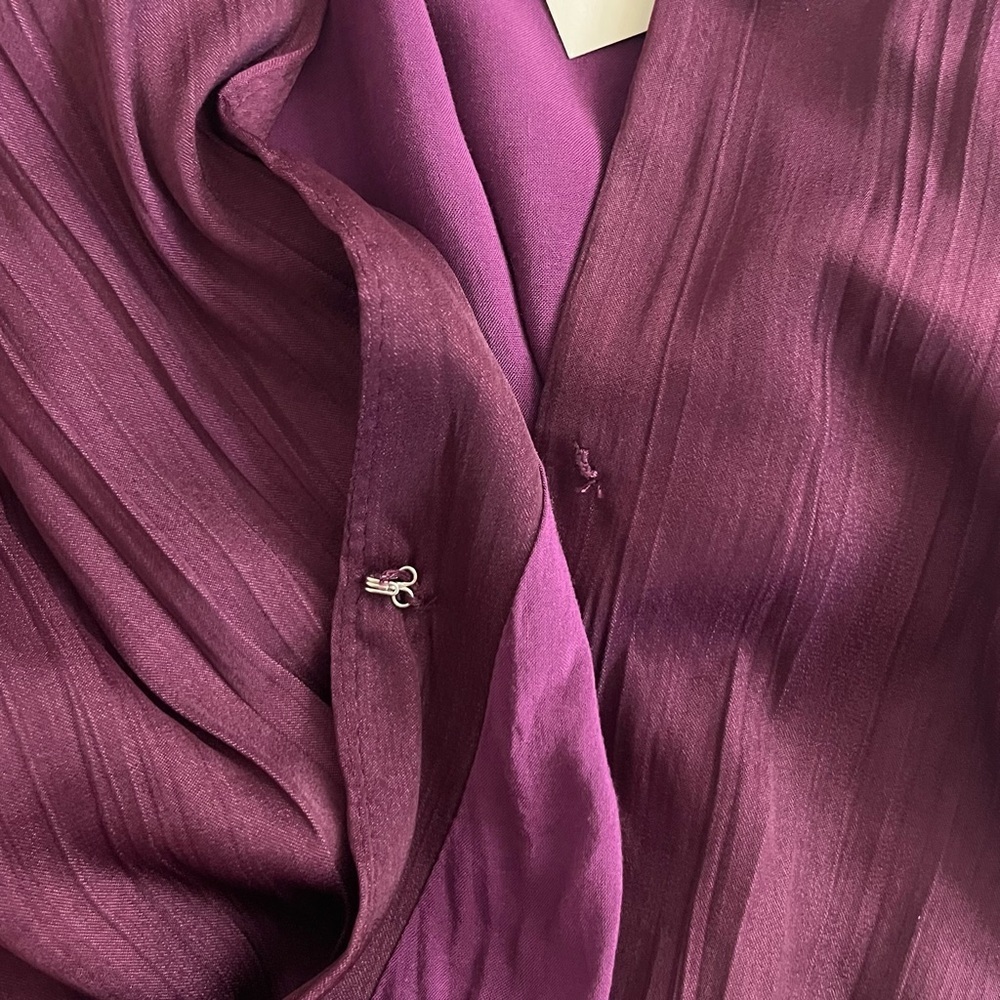 Anthropologie Maeve V-Neck Wrap‎ Raspberry Ruffle Maxi Dress - Picture 11 of 13